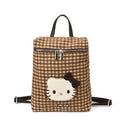 2026 new korean style cartoon cat shoulder & crossbody bag - women's unique design, cute & versatile plaid tote backpack