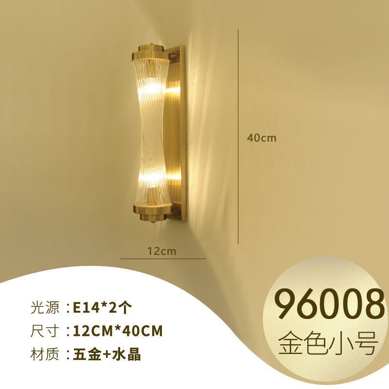 Accessible luxury style crystal wall lamp casual living room tv background wall bedroom bedside corridor aisle staircase wall lamp