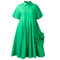 D3338 cross-border supply, export fashion, european and american clothing,  short-sleeved solid color a-line skirt, african shirt dress
