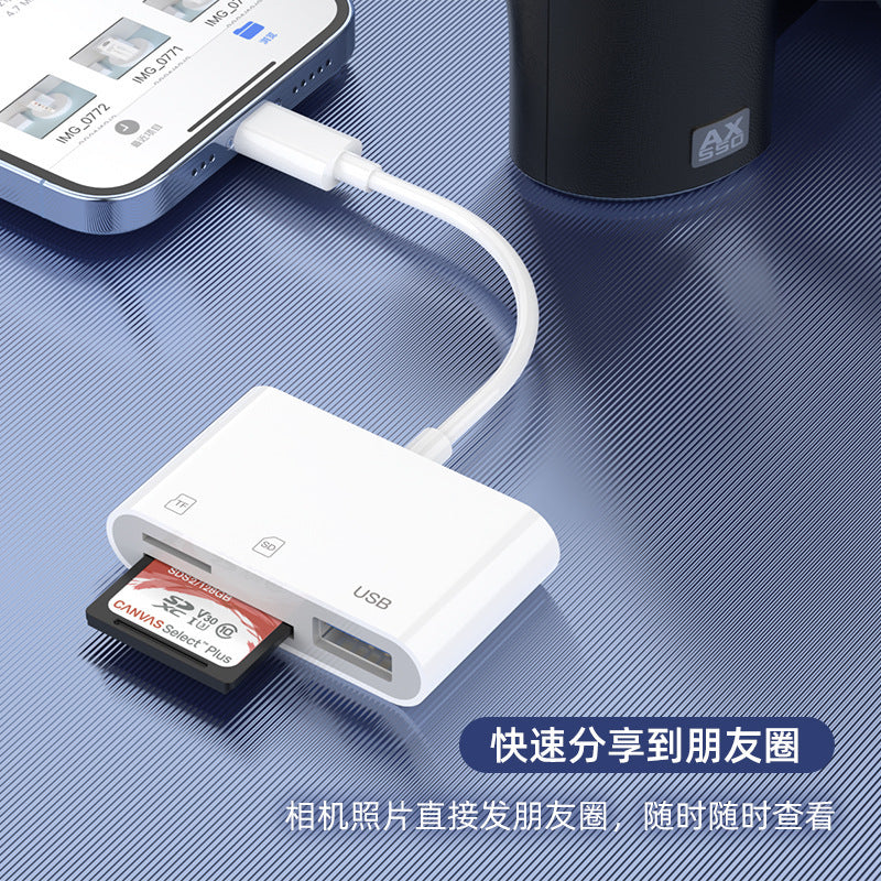 Applicable to Apple 16 15promax Android phone Type-C to SD TF CF camera multi-function card reader