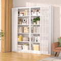 Library bookshelf dustproof curtain punch-free foldable door wardrobe bookcase blocking gauze curtain storage rack adhesive sliding door