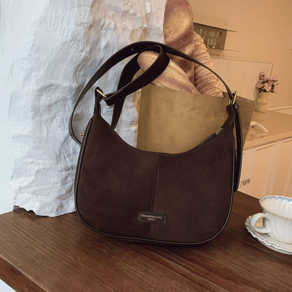 Retro frosted shoulder bag for women new arrival2025fall and winter atmosphere easiest for match armpit bag trendy texture crossbody bag