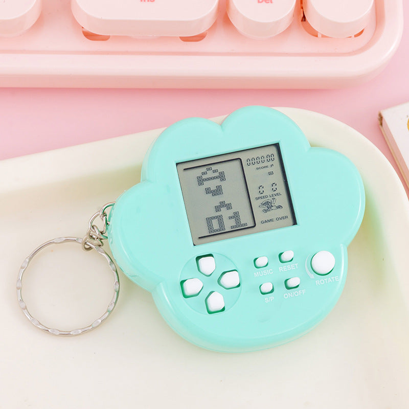 mini handheld game console keychain - tetris electronic game console - handheld console - schoolbag creative ornament