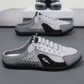 Winter men's shoes, toe-cap mesh half-toe shoes, 2025 breathable, heel-less new arrival slippers, one-step lazy clogs