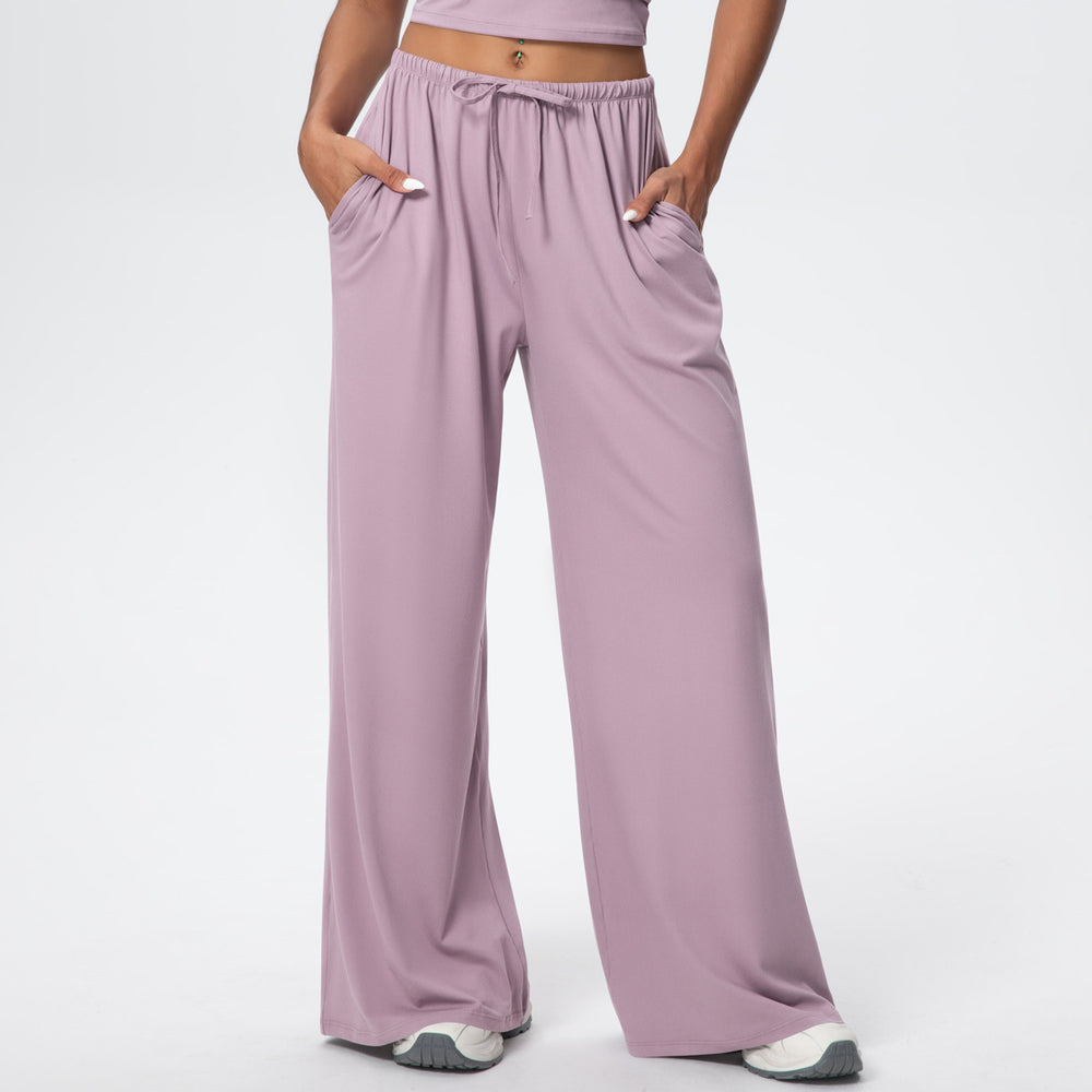 New arrival cross-border brushed pants drape drawstring pants loosecasual pants women's sports fitness elastic loose pants women