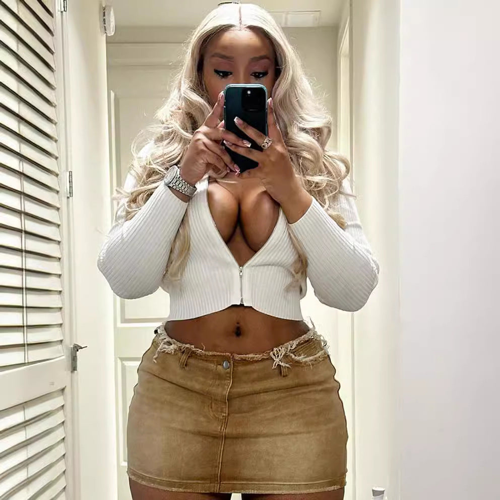 Women's bodycon denim mini skirt - european & american style, cross-border fashion,  summer hot seller, sexy & spicy, stretchy mini skirt
