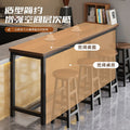 Bar table against the wall for home tall table milk tea shop table and chair combination bench narrow coffee table bar bench table