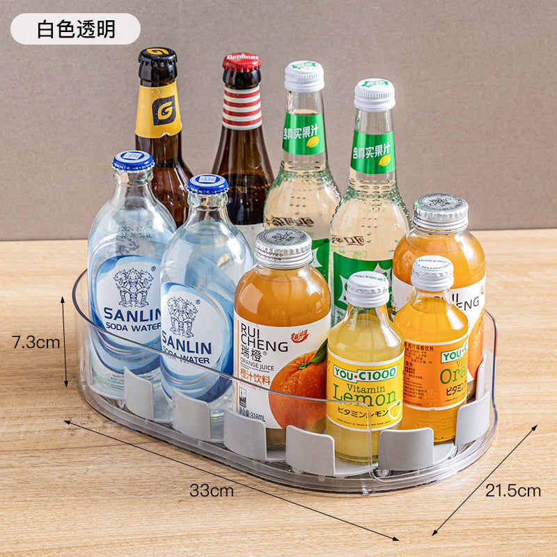 Refrigerator Beverage Storage Rotary Shelf Seasoning Organizing Box Seasoning Tray Wine Turntable Seasoning Tray