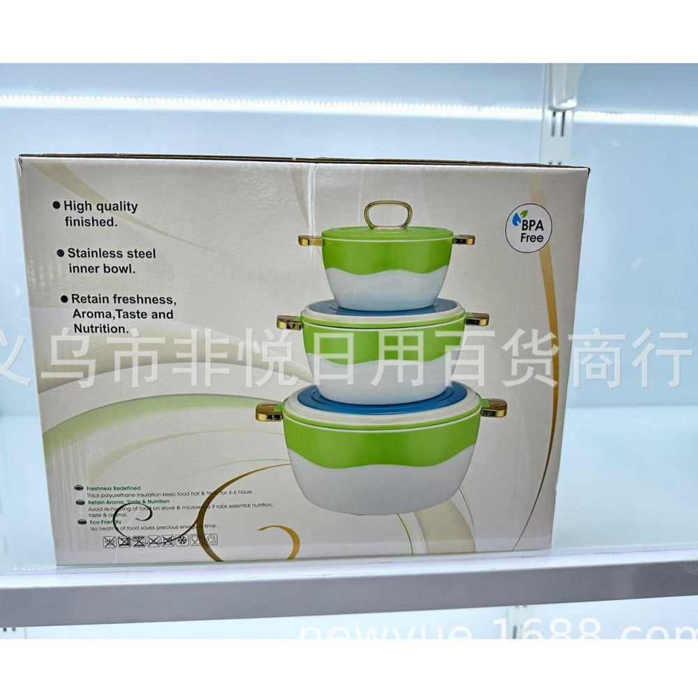 Direct from the factory: stainless steel insulated food containers for cross-border e-commerce. includes a large-capacity insulated pot and a three-piece kitchenware set