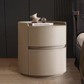 Creative design bedside table solid wood saddle leather  new modern minimalist light luxury high-end bedroom