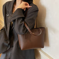 Minimalist solid color shoulder bag for women - new autumn 2025 collection, high-end versatile style, bestselling tote bag with premium texture