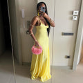 European and american women's clothing  autumn new sweet and fresh spaghetti strap v-neck high-waisted slimming a-line maxi dress