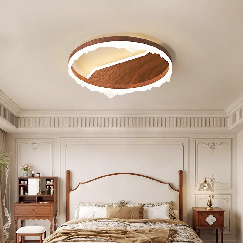 Bedroom ceiling light modern minimalist full spectrum eye protection walnut color retro warm romantic master bedroom room lighting