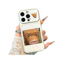 Confused cow funny emoji stickers for apple 17 pro, personalized phone case, lying cow ip18 soft case
