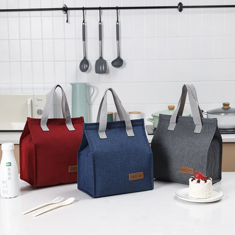 Portable cationic waterproof bento bag, portable lunch bag, thermal insulation bag, lunch box bag, large-capacity bento bag.