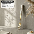 stainless steel creative twisted shape fruit fork set creative colorful ceramic storage jar wholesale