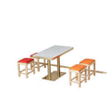 Commercial slate dining table theme restaurant barbecue shop snack shop restaurant ramen solid wood stool slate dining table casual style