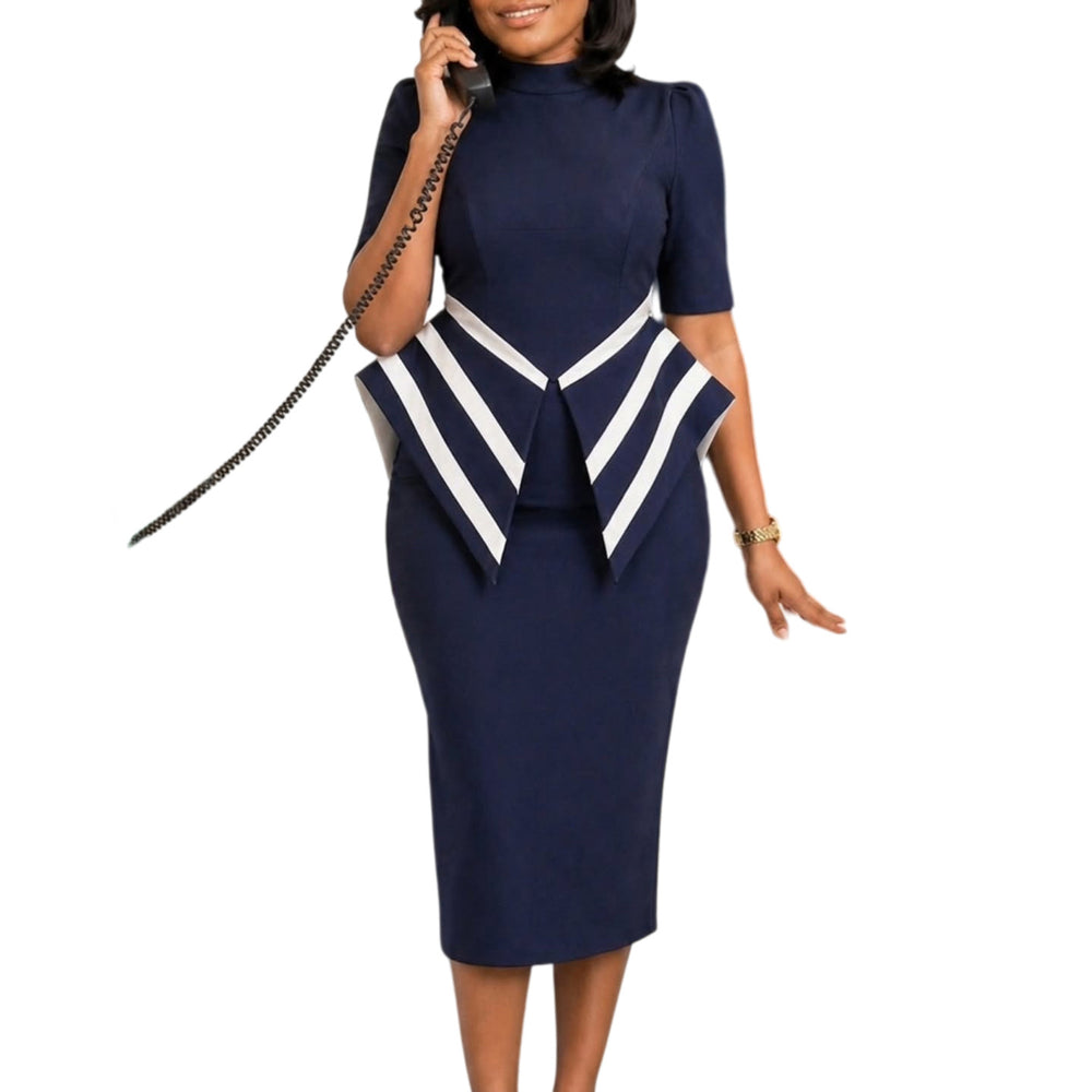 D3366 cross-border foreign trade women's new fashion half length sleeve hip-covering elegant ol tengle african fashiondress