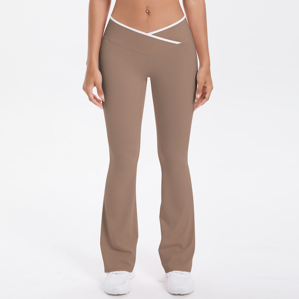 new color block criss-cross fitted brushed high-stretch yoga set - 5-piece running, fitness, and breathable training outfit