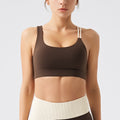 Eco-friendly recycled yoga top with built-in bra pads - women's autumn/winter activewear pilates set - yoga tank top long sleeve