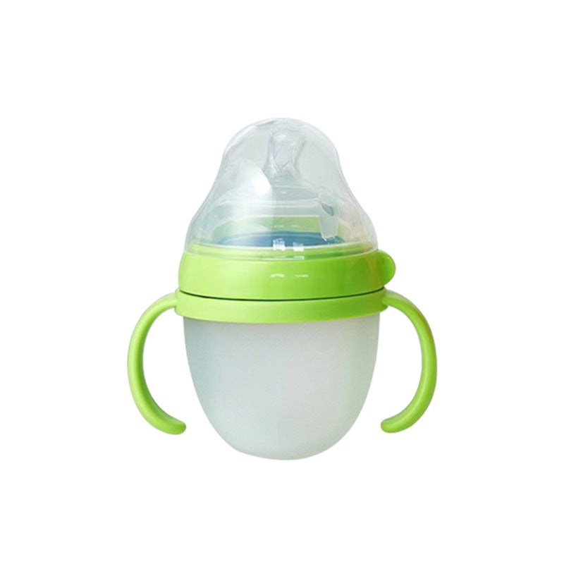 Cross-border baby silicone bottle weaning artifact baby anti-flatulence belt handle Silicone babybottles