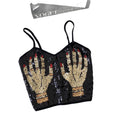 Fashion suspender tube top vest women's summerprinting heavy industry sequin exposed navel design street hot girl petitestops