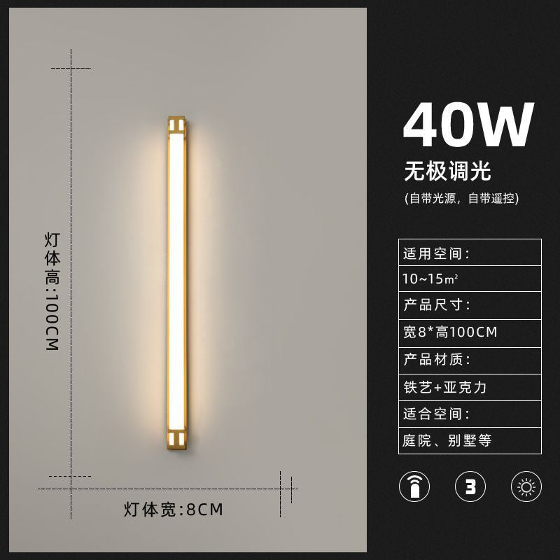 Outdoor linear wall light waterproof led minimalist villa gate pillar courtyard lamp modern minimalist luxury ultra-bright entrance light