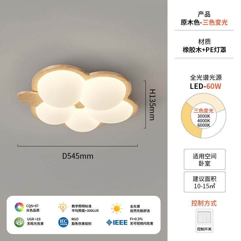 Walnut ceiling light cream antique children's room light creative modeling intelligent lighting warm bedroom light