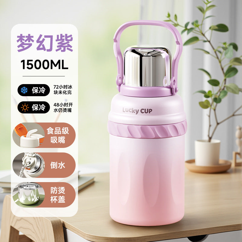 316 stainless steel insulated tumbler - large capacity, portable straw water bottle - stylish design, on-the-go mug, car cup