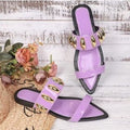 foreign trade  summer new women's pointed metal style snake pattern fashion comfortable flat slippers women's wholesale
