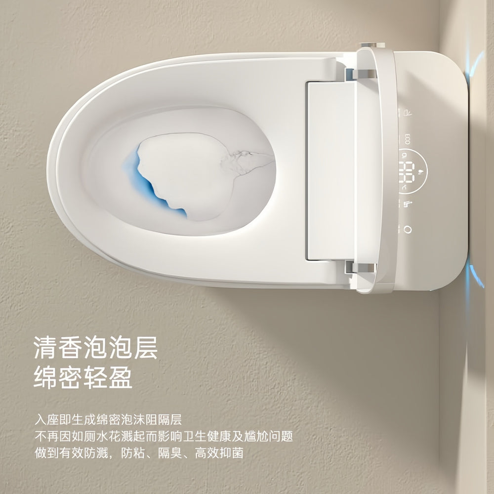Authentic smart toilet for home use - fully automatic, integrated, automatic lid flip, built-in bubble cleaning, no water pressure limitation