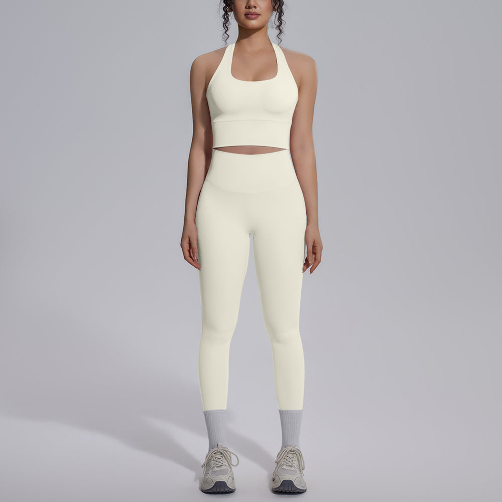 new arrival nude tight yoga wear sports beautiful back high waist hip lifting pants suit quick-drying running fitness wear