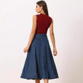 Fashion dark blue skirt for women new arrivalexport hot-selling large swing fashion denim skirt washed denim skirt