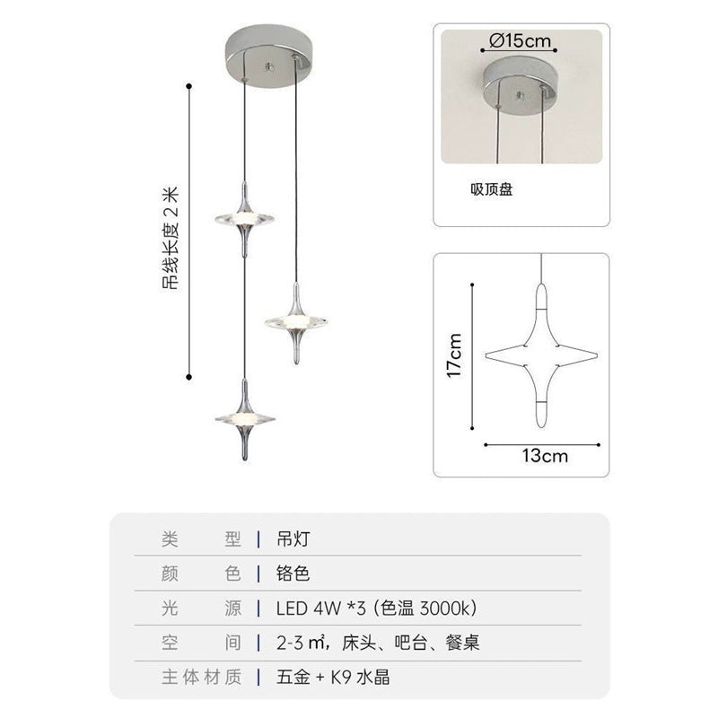 French star chandelier italian normcore star bedside lamp entrance double-headed staircase second floor italian light luxury small chandelier