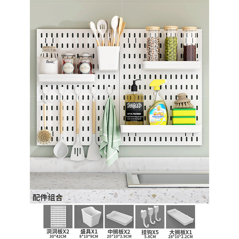 No punching hole board Shelf Kitchen hole board Accessories Storage and finishing Display rack Multifunctional hole board