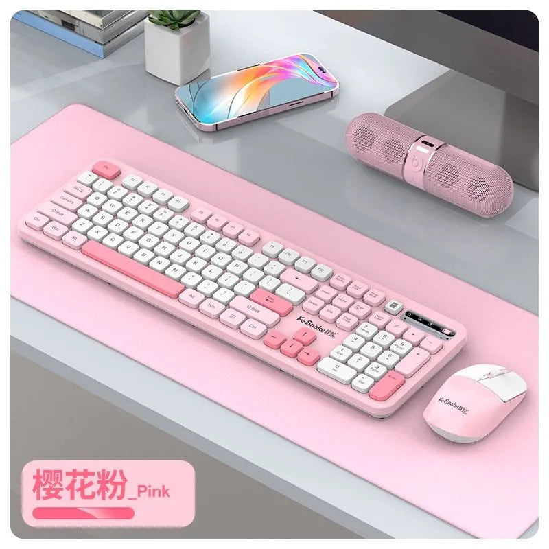 Viper wk500 wireless keyboard and mouse combo - silent keys, cute design, perfect for office, business, and everyday pc use