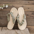 Women's summer non-slip flat sandals - floral flip-flops for outdoor wear, trendy thong sandals, anti-slip beach sandals for vacation