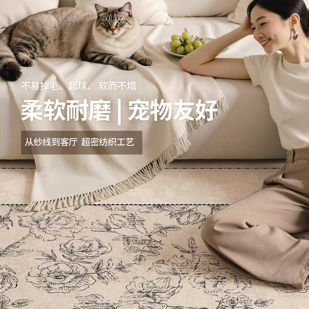 Carpet living room medieval style no-wash and wipeable sofa coffee table frenchretro bedroom bedside floor mat full coverage large area