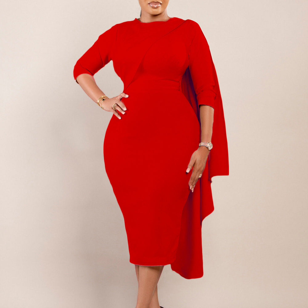 D3204  women's fashion european and american  new style elegant solid color bodycon pencil skirt african dress