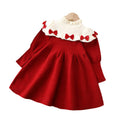 Girlsweater skirt children's clothingknitting long skirt fall and winterfleece-linedthickenednew arrival five-section skirtdress