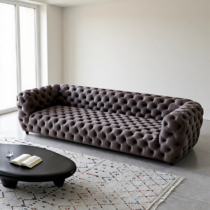 Italian minimalist living room baxter fabric button sofa villa large flat hotel frosted technical cloth sofa custom