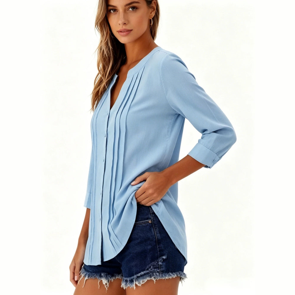 european and american cross-border solid color cardigan summer new button-up t-shirt