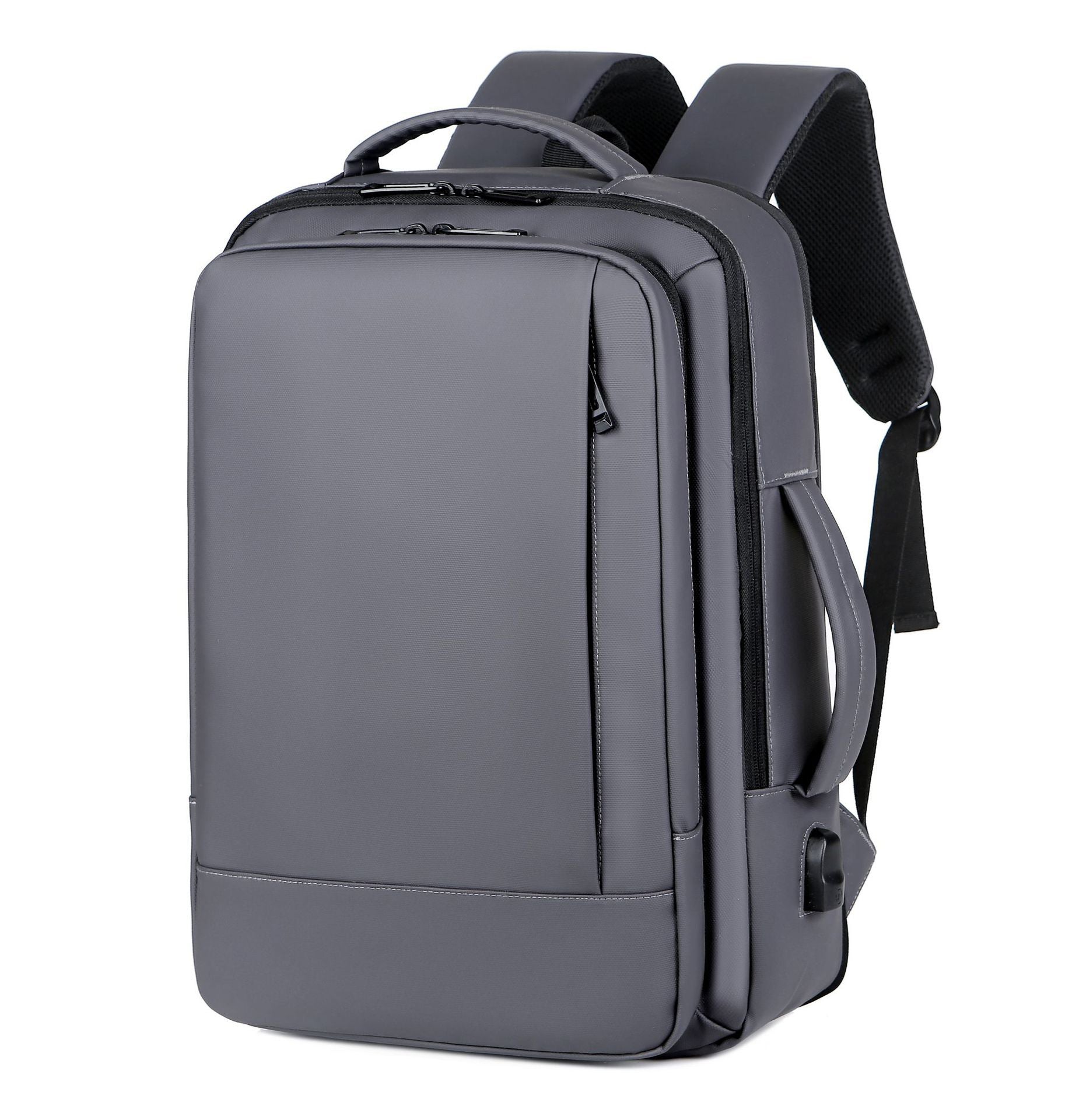 New business travel simple large capacity expandable schoolbag backpack waterproof scratch-proof leather film backpack