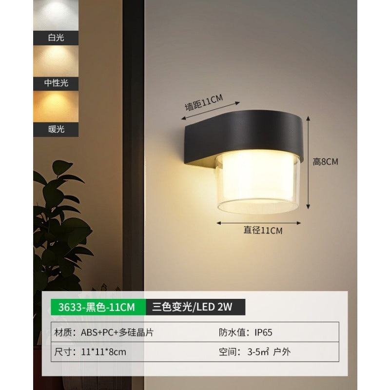 Wall lamp Outdoor waterproof lamp Modern simple villa courtyard exterior wall balcony terrace corridor aisle wall light E