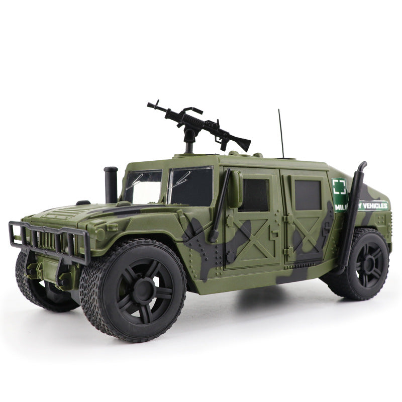 Large hummer simulation military jeep off-road vehicle armored car model inertia children's toy boy birthday gift