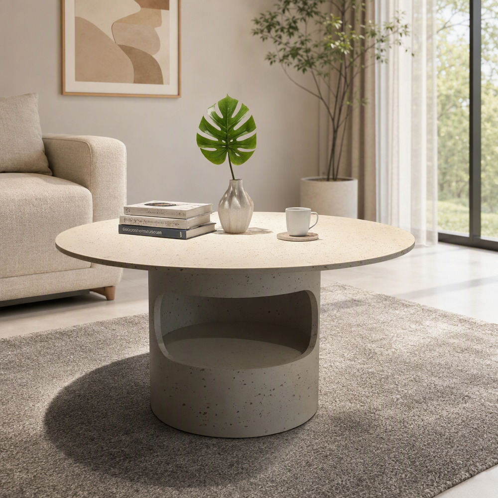 microcement coffee table modern casual living room special-shaped low table small apartment cream style small creative coffee table