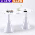 Rock slab dining table french cream style internet celebrity dining table manufacturer personalized simple small apartment rental house holy grail table