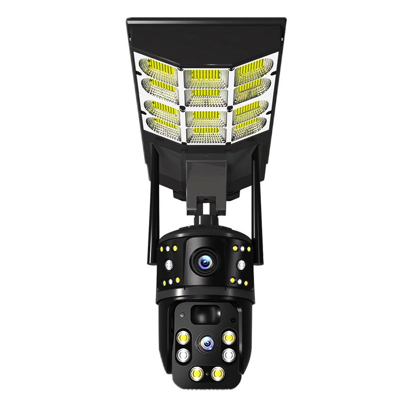 Cross-border explosive V380 solar camera outdoor dual-light full-color street light three-screen surveillance camera