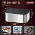 Black lid 3000ml (304 stainless steel food storage container)