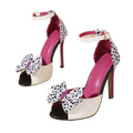 2026 spring/summer new sweet bowknot high heel sandals - women's stiletto open toe thong sandals with color block design - fashionable women's shoes